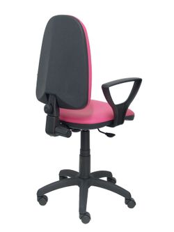 Modelo Ayna - Silla de oficina ergonómica con mecanismo de contacto permanente y regulable en altura - Asiento y respaldo tapizados en similpiel color rosa (BRAZOS FIJOS INCLUIDOS)