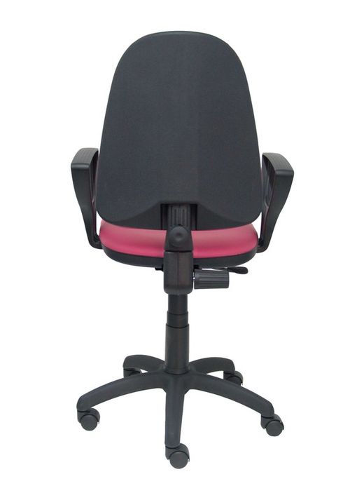 Modelo Ayna - Silla de oficina ergonómica con mecanismo de contacto permanente y regulable en altura - Asiento y respaldo tapizados en similpiel color rosa (BRAZOS FIJOS INCLUIDOS)