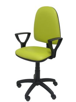 Modelo Ayna - Silla de oficina ergonómica con mecanismo de contacto permanente y regulable en altura - Asiento y respaldo tapizados en similpiel color verde pistacho (BRAZOS FIJOS INCLUIDOS)