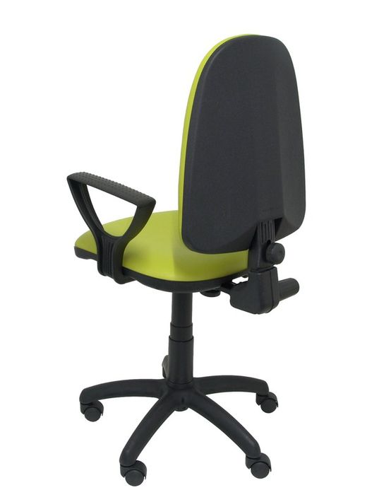 Modelo Ayna - Silla de oficina ergonómica con mecanismo de contacto permanente y regulable en altura - Asiento y respaldo tapizados en similpiel color verde pistacho (BRAZOS FIJOS INCLUIDOS)