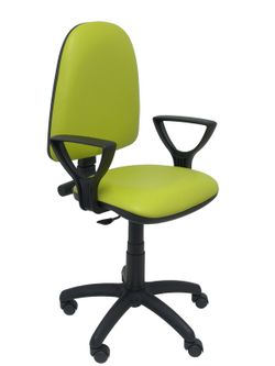 Modelo Ayna - Silla de oficina ergonómica con mecanismo de contacto permanente y regulable en altura - Asiento y respaldo tapizados en similpiel color verde pistacho (BRAZOS FIJOS INCLUIDOS)