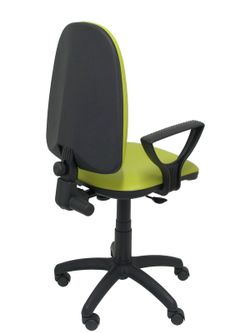 Modelo Ayna - Silla de oficina ergonómica con mecanismo de contacto permanente y regulable en altura - Asiento y respaldo tapizados en similpiel color verde pistacho (BRAZOS FIJOS INCLUIDOS)
