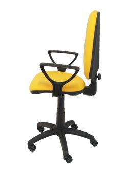 Modelo Ayna - Silla de oficina ergonómica con mecanismo de contacto permanente y regulable en altura - Asiento y respaldo tapizados en tejido BALI color amarillo (BRAZOS FIJOS INCLUIDOS)