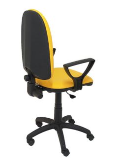 Modelo Ayna - Silla de oficina ergonómica con mecanismo de contacto permanente y regulable en altura - Asiento y respaldo tapizados en tejido BALI color amarillo (BRAZOS FIJOS INCLUIDOS)