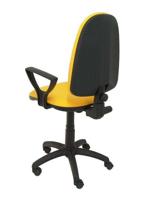 Modelo Ayna - Silla de oficina ergonómica con mecanismo de contacto permanente y regulable en altura - Asiento y respaldo tapizados en tejido BALI color amarillo (BRAZOS FIJOS INCLUIDOS)