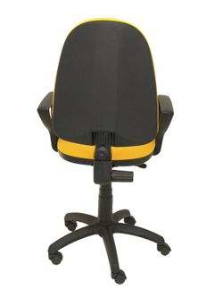 Modelo Ayna - Silla de oficina ergonómica con mecanismo de contacto permanente y regulable en altura - Asiento y respaldo tapizados en tejido BALI color amarillo (BRAZOS FIJOS INCLUIDOS)
