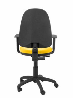 Modelo Ayna - Silla de oficina ergonómica con mecanismo de contacto permanente y regulable en altura - Asiento y respaldo tapizados en tejido BALI color amarillo (BRAZOS REGULABLES EN ALTURA)