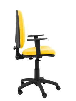 Modelo Ayna - Silla de oficina ergonómica con mecanismo de contacto permanente y regulable en altura - Asiento y respaldo tapizados en tejido BALI color amarillo (BRAZOS REGULABLES EN ALTURA)
