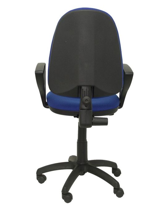 Modelo Ayna - Silla de oficina ergonómica con mecanismo de contacto permanente y regulable en altura - Asiento y respaldo tapizados en tejido BALI color azul (BRAZOS FIJOS INCLUIDOS)