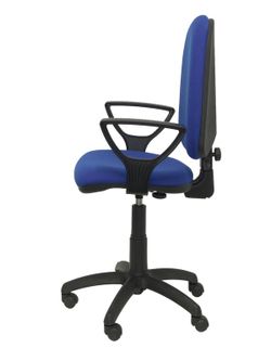 Modelo Ayna - Silla de oficina ergonómica con mecanismo de contacto permanente y regulable en altura - Asiento y respaldo tapizados en tejido BALI color azul (BRAZOS FIJOS INCLUIDOS)