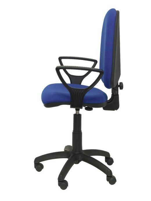 Modelo Ayna - Silla de oficina ergonómica con mecanismo de contacto permanente y regulable en altura - Asiento y respaldo tapizados en tejido BALI color azul (BRAZOS FIJOS INCLUIDOS)
