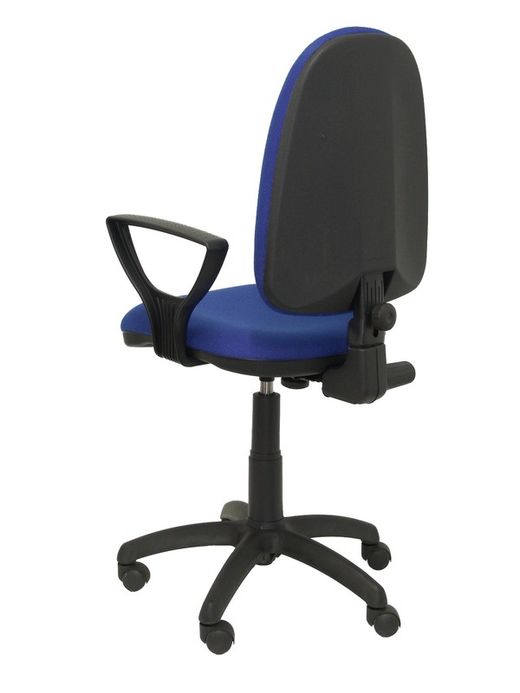 Modelo Ayna - Silla de oficina ergonómica con mecanismo de contacto permanente y regulable en altura - Asiento y respaldo tapizados en tejido BALI color azul (BRAZOS FIJOS INCLUIDOS)