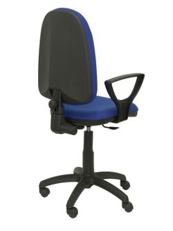 Modelo Ayna - Silla de oficina ergonómica con mecanismo de contacto permanente y regulable en altura - Asiento y respaldo tapizados en tejido BALI color azul (BRAZOS FIJOS INCLUIDOS)