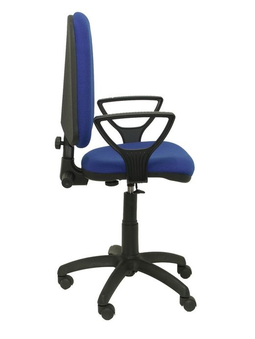 Modelo Ayna - Silla de oficina ergonómica con mecanismo de contacto permanente y regulable en altura - Asiento y respaldo tapizados en tejido BALI color azul (BRAZOS FIJOS INCLUIDOS)