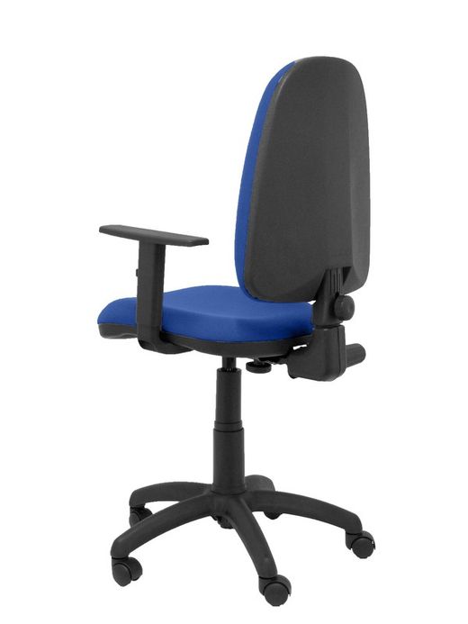 Modelo Ayna - Silla de oficina ergonómica con mecanismo de contacto permanente y regulable en altura - Asiento y respaldo tapizados en tejido BALI color azul (BRAZOS REGULABLES EN ALTURA)