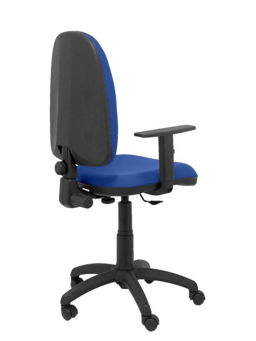Modelo Ayna - Silla de oficina ergonómica con mecanismo de contacto permanente y regulable en altura - Asiento y respaldo tapizados en tejido BALI color azul (BRAZOS REGULABLES EN ALTURA)