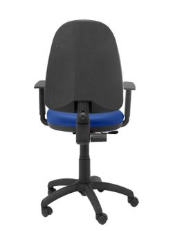 Modelo Ayna - Silla de oficina ergonómica con mecanismo de contacto permanente y regulable en altura - Asiento y respaldo tapizados en tejido BALI color azul (BRAZOS REGULABLES EN ALTURA)