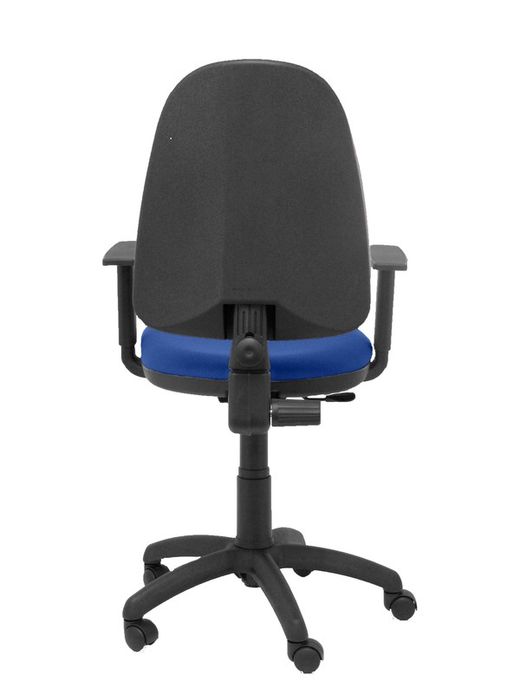 Modelo Ayna - Silla de oficina ergonómica con mecanismo de contacto permanente y regulable en altura - Asiento y respaldo tapizados en tejido BALI color azul (BRAZOS REGULABLES EN ALTURA)