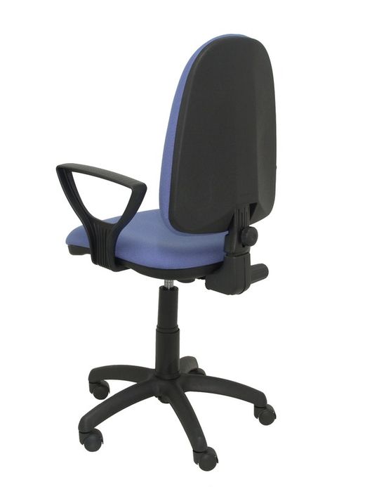 Modelo Ayna - Silla de oficina ergonómica con mecanismo de contacto permanente y regulable en altura - Asiento y respaldo tapizados en tejido BALI color azul claro (BRAZOS FIJOS INCLUIDOS)