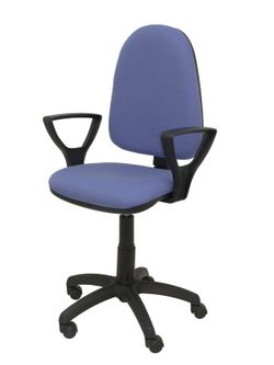 Modelo Ayna - Silla de oficina ergonómica con mecanismo de contacto permanente y regulable en altura - Asiento y respaldo tapizados en tejido BALI color azul claro (BRAZOS FIJOS INCLUIDOS)