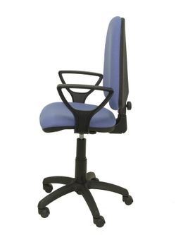 Modelo Ayna - Silla de oficina ergonómica con mecanismo de contacto permanente y regulable en altura - Asiento y respaldo tapizados en tejido BALI color azul claro (BRAZOS FIJOS INCLUIDOS)