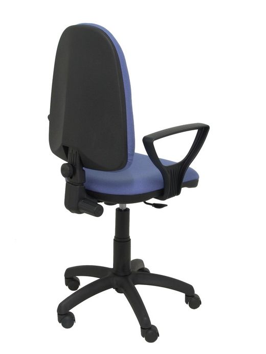 Modelo Ayna - Silla de oficina ergonómica con mecanismo de contacto permanente y regulable en altura - Asiento y respaldo tapizados en tejido BALI color azul claro (BRAZOS FIJOS INCLUIDOS)