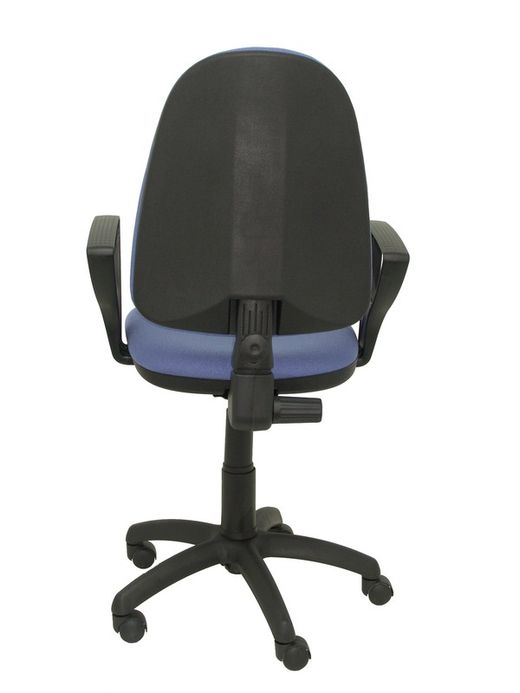 Modelo Ayna - Silla de oficina ergonómica con mecanismo de contacto permanente y regulable en altura - Asiento y respaldo tapizados en tejido BALI color azul claro (BRAZOS FIJOS INCLUIDOS)