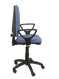 Modelo Ayna - Silla de oficina ergonómica con mecanismo de contacto permanente y regulable en altura - Asiento y respaldo tapizados en tejido BALI color azul claro (BRAZOS FIJOS INCLUIDOS)