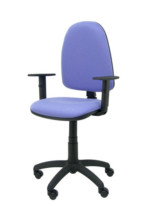Modelo Ayna - Silla de oficina ergonómica con mecanismo de contacto permanente y regulable en altura - Asiento y respaldo tapizados en tejido BALI color azul claro (BRAZOS REGULABLES EN ALTURA)