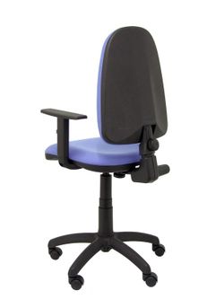 Modelo Ayna - Silla de oficina ergonómica con mecanismo de contacto permanente y regulable en altura - Asiento y respaldo tapizados en tejido BALI color azul claro (BRAZOS REGULABLES EN ALTURA)