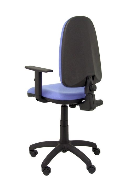 Modelo Ayna - Silla de oficina ergonómica con mecanismo de contacto permanente y regulable en altura - Asiento y respaldo tapizados en tejido BALI color azul claro (BRAZOS REGULABLES EN ALTURA)