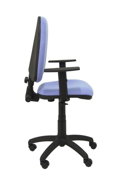 Modelo Ayna - Silla de oficina ergonómica con mecanismo de contacto permanente y regulable en altura - Asiento y respaldo tapizados en tejido BALI color azul claro (BRAZOS REGULABLES EN ALTURA)