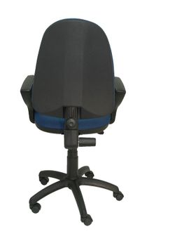 Modelo Ayna - Silla de oficina ergonómica con mecanismo de contacto permanente y regulable en altura - Asiento y respaldo tapizados en tejido BALI color azul marino (BRAZOS FIJOS INCLUIDOS)