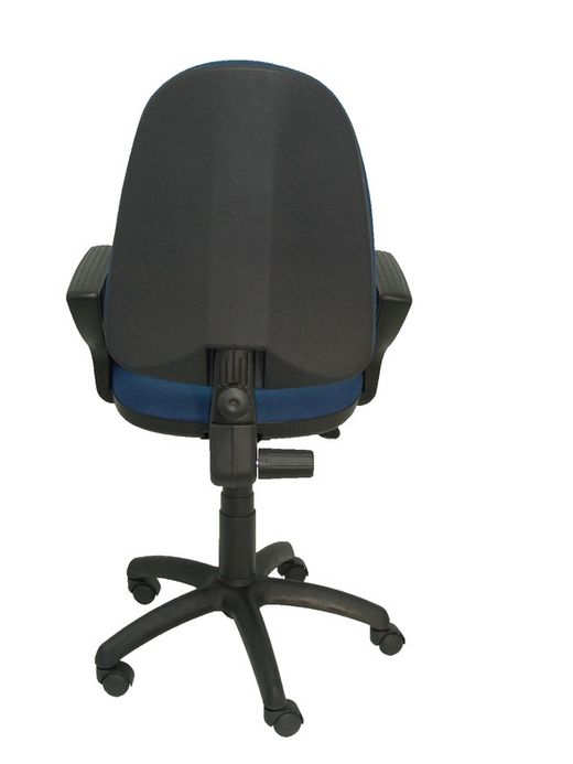 Modelo Ayna - Silla de oficina ergonómica con mecanismo de contacto permanente y regulable en altura - Asiento y respaldo tapizados en tejido BALI color azul marino (BRAZOS FIJOS INCLUIDOS)