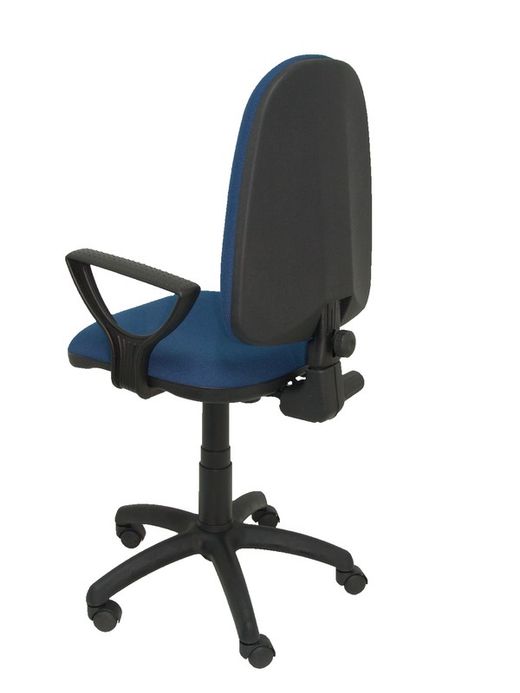Modelo Ayna - Silla de oficina ergonómica con mecanismo de contacto permanente y regulable en altura - Asiento y respaldo tapizados en tejido BALI color azul marino (BRAZOS FIJOS INCLUIDOS)