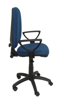 Modelo Ayna - Silla de oficina ergonómica con mecanismo de contacto permanente y regulable en altura - Asiento y respaldo tapizados en tejido BALI color azul marino (BRAZOS FIJOS INCLUIDOS)
