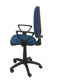 Modelo Ayna - Silla de oficina ergonómica con mecanismo de contacto permanente y regulable en altura - Asiento y respaldo tapizados en tejido BALI color azul marino (BRAZOS FIJOS INCLUIDOS)