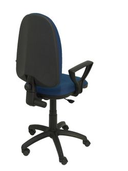 Modelo Ayna - Silla de oficina ergonómica con mecanismo de contacto permanente y regulable en altura - Asiento y respaldo tapizados en tejido BALI color azul marino (BRAZOS FIJOS INCLUIDOS)