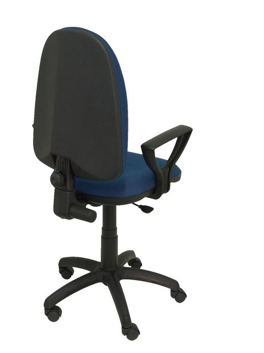 Modelo Ayna - Silla de oficina ergonómica con mecanismo de contacto permanente y regulable en altura - Asiento y respaldo tapizados en tejido BALI color azul marino (BRAZOS FIJOS INCLUIDOS)