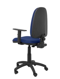 Modelo Ayna - Silla de oficina ergonómica con mecanismo de contacto permanente y regulable en altura - Asiento y respaldo tapizados en tejido BALI color azul marino (BRAZOS REGULABLES EN ALTURA)