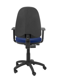 Modelo Ayna - Silla de oficina ergonómica con mecanismo de contacto permanente y regulable en altura - Asiento y respaldo tapizados en tejido BALI color azul marino (BRAZOS REGULABLES EN ALTURA)