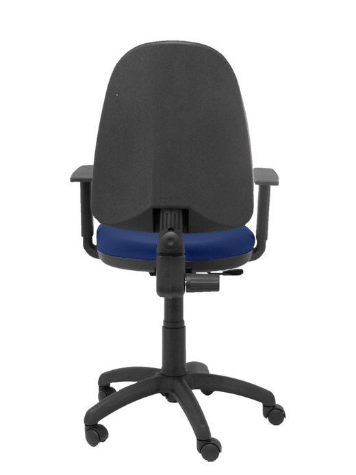 Modelo Ayna - Silla de oficina ergonómica con mecanismo de contacto permanente y regulable en altura - Asiento y respaldo tapizados en tejido BALI color azul marino (BRAZOS REGULABLES EN ALTURA)