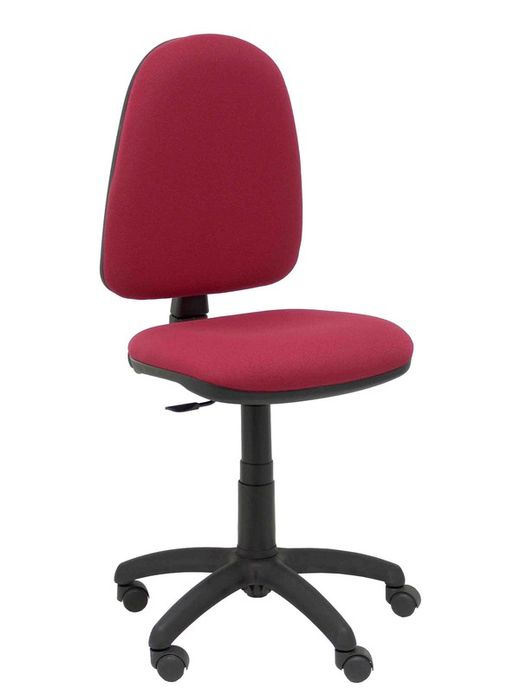 Modelo Ayna - Silla de oficina ergonómica con mecanismo de contacto permanente y regulable en altura - Asiento y respaldo tapizados en tejido BALI color granate
