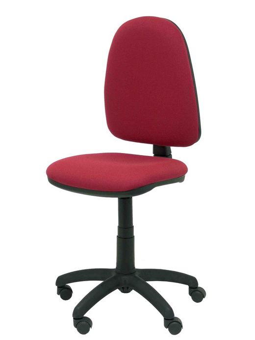 Modelo Ayna - Silla de oficina ergonómica con mecanismo de contacto permanente y regulable en altura - Asiento y respaldo tapizados en tejido BALI color granate