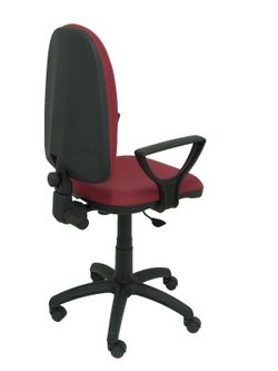 Modelo Ayna - Silla de oficina ergonómica con mecanismo de contacto permanente y regulable en altura - Asiento y respaldo tapizados en tejido BALI color granate (BRAZOS FIJOS INCLUIDOS)
