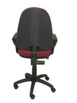 Modelo Ayna - Silla de oficina ergonómica con mecanismo de contacto permanente y regulable en altura - Asiento y respaldo tapizados en tejido BALI color granate (BRAZOS FIJOS INCLUIDOS)