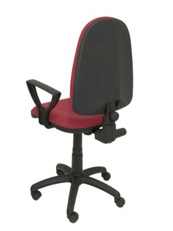 Modelo Ayna - Silla de oficina ergonómica con mecanismo de contacto permanente y regulable en altura - Asiento y respaldo tapizados en tejido BALI color granate (BRAZOS FIJOS INCLUIDOS)