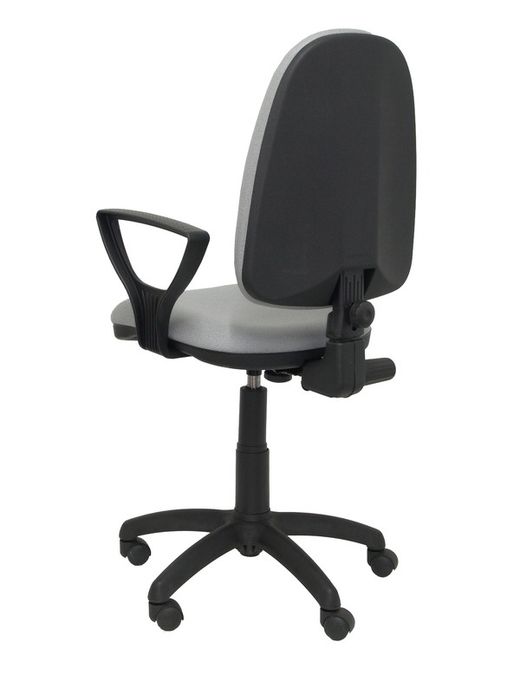 Modelo Ayna - Silla de oficina ergonómica con mecanismo de contacto permanente y regulable en altura - Asiento y respaldo tapizados en tejido BALI color gris (BRAZOS FIJOS INCLUIDOS)