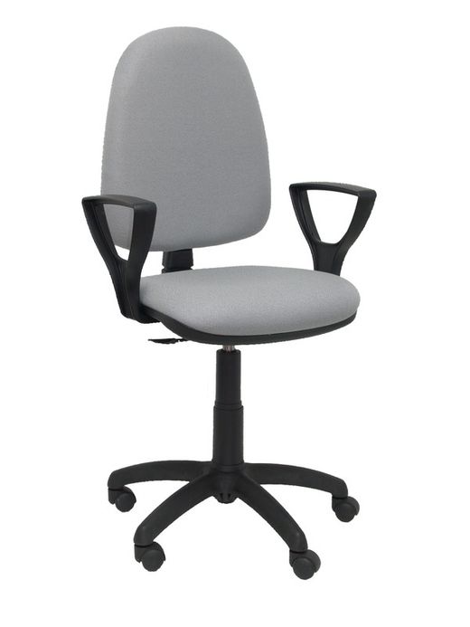 Modelo Ayna - Silla de oficina ergonómica con mecanismo de contacto permanente y regulable en altura - Asiento y respaldo tapizados en tejido BALI color gris (BRAZOS FIJOS INCLUIDOS)