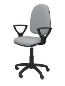 Modelo Ayna - Silla de oficina ergonómica con mecanismo de contacto permanente y regulable en altura - Asiento y respaldo tapizados en tejido BALI color gris (BRAZOS FIJOS INCLUIDOS)